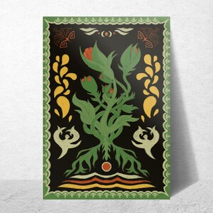 Gothic Folklore A5 Art Print || Mythology || Embroidery || Bulgarian Folklore || Eastern European || Wall Decor || Illustration by rubyllus image 1