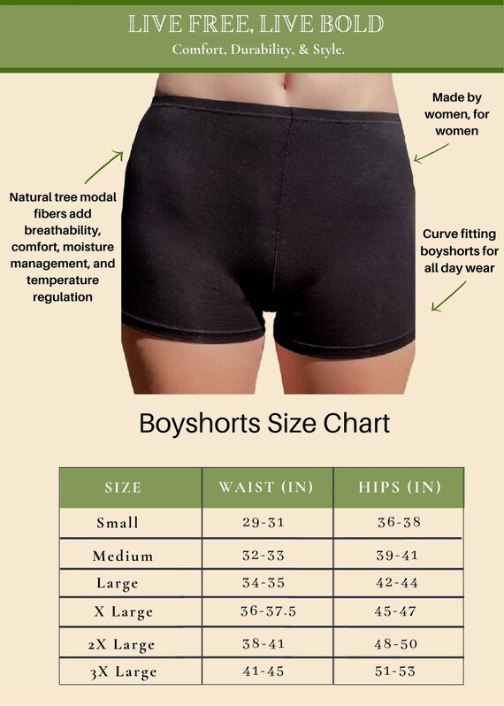 Women's Bamboo Modal Boyshort Briefs Underwear Panties X-Small to 3X Plus Size 