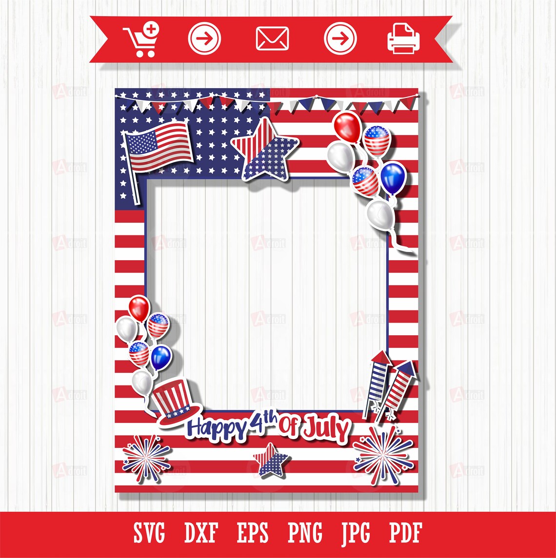 Printable Photo Frame for 4th of July Personalised Gift for Etsy