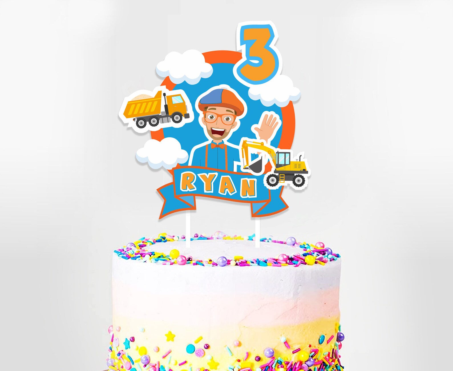 Blippi Cake Topper Blippi Toppers Blippi Decoration Blippi | Etsy