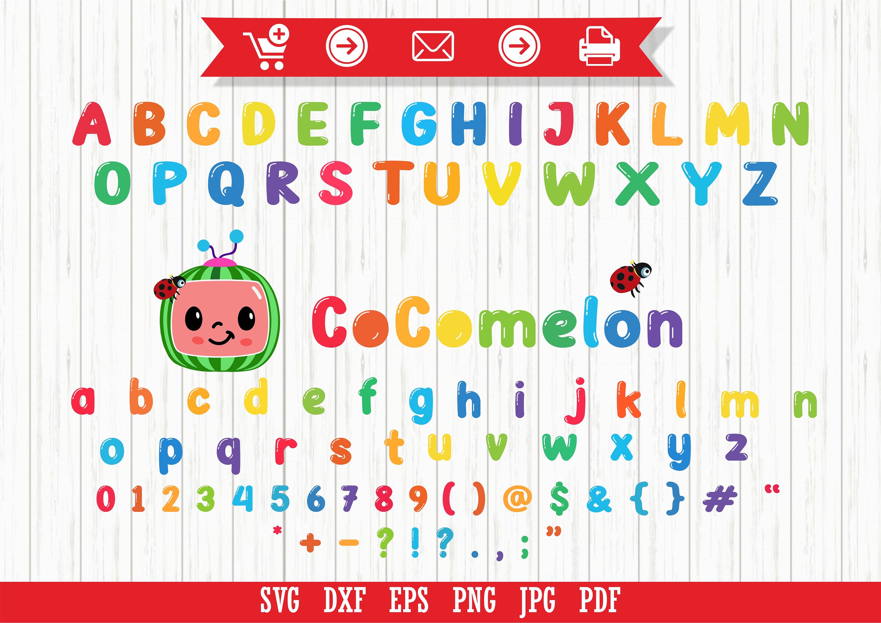 Cocomelon Alphabet SVG Cocomelon SVG Cocomelon Font | Etsy