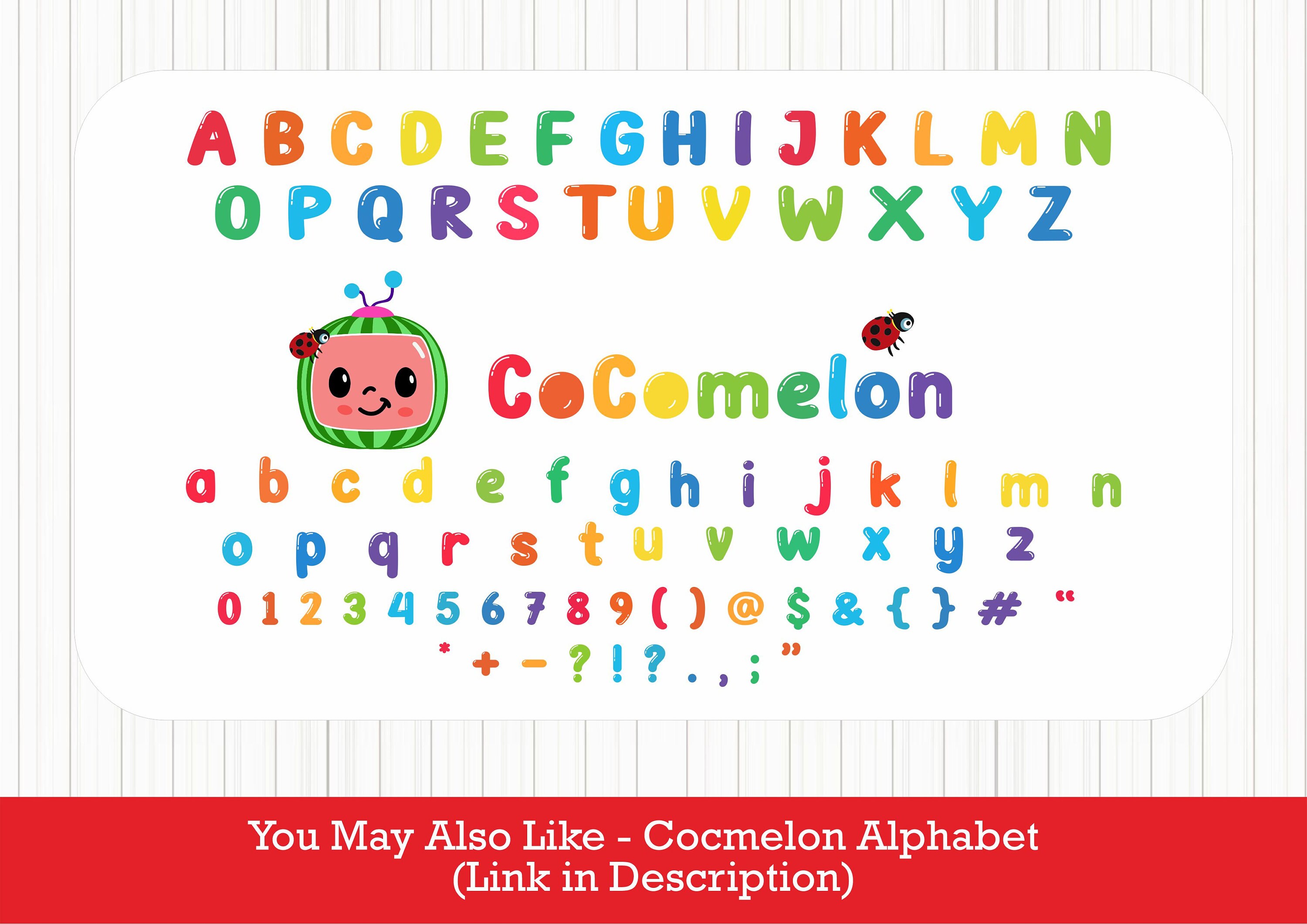 Cocomelon Alphabet SVG Cocomelon SVG Cocomelon Font | Etsy