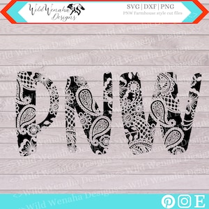 PNW Svg - Paisley Pattern Png - Paisley Pnw - PNW - Pacific North West Design - Instant Download