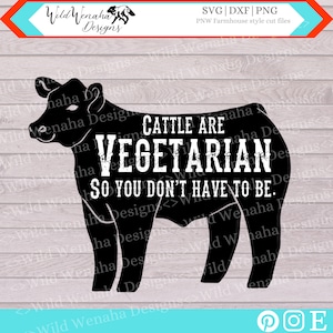 Vache Svg - mangeur de viande png - les bovins sont végétariens, vous n'avez donc pas besoin d'être svg/png/dxf - téléchargement immédiat