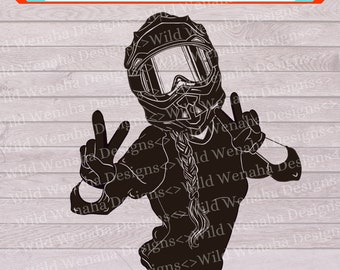 Motocross Girl Svg - Moto Girl Svg - Motocross Png - Mx clipart - Peace Sign png - motocross svg - instant download