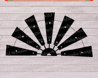 Windmill Svg - Farmhouse Png - Half windmill Svg/png/dxf - instant download