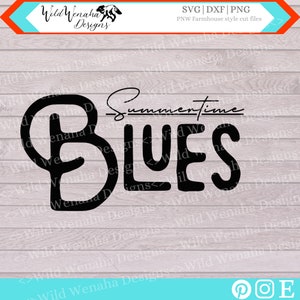 Vecteur de musique country svg, fichier coupé, clipart Summertime Blues, été png, blues, svg, png et dxf, fichier de téléchargement immédiat