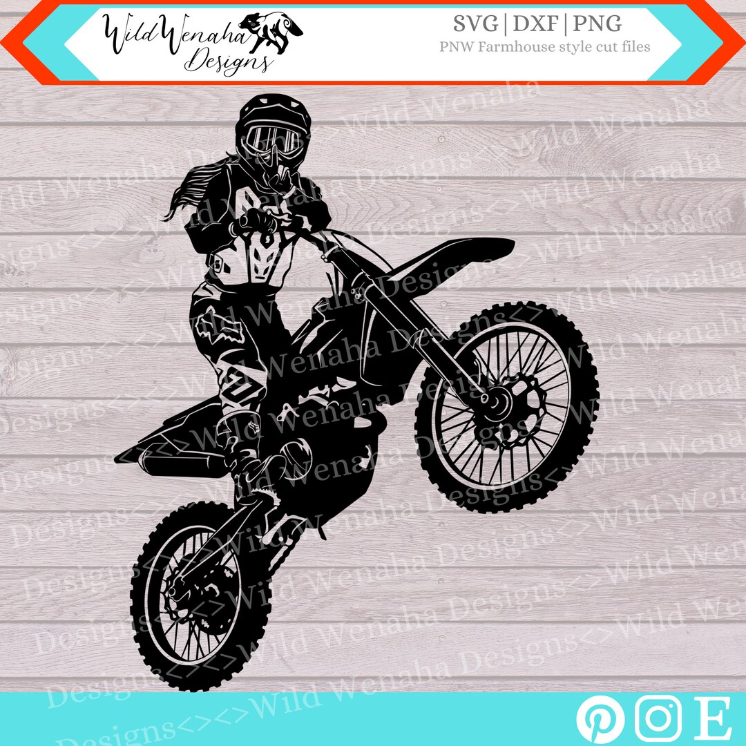 Motocross Girl Vector, Dirt Bike Svg, Png, Dxf, Single Track, Enduro ...