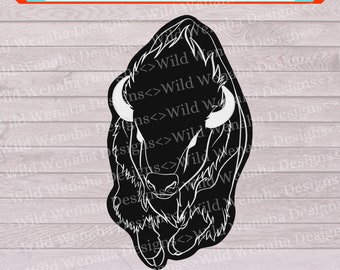Bison vector, craft supplies, SVG, PNG, dxf, Clipart, Buffalo art, Charging Bison, American wildlife, animal, Instant download