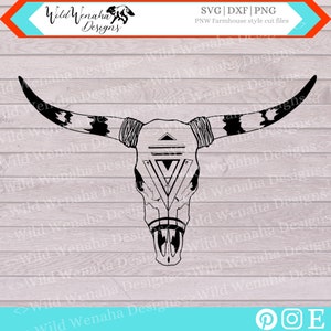 Cow skull svg, Steer skull western cut file, laser engraving and cutting design, Don Julio, SVG, PNG, DXF, instant download