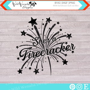 Firecracker svg - She&#39;s a Firecracker svg/png/dxf - Country Music Png - Country Girl Svg - 4th of July Png - Instant download
