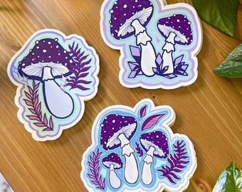 Purple Mushroom Vinyl 3 Sticker Pack