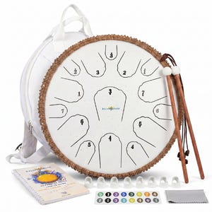 Balmy Drum 14" 15 Note Steel Tongue Drum, Pro Handpan Percussion Instrument for Musicians, Chakra Sound Healing Zen Yoga Meditation Gift