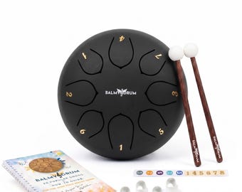 Balmy Drum Steel Tongue Drum Set, 6/10/14" Handpan Percussion Instrument for Kids Adults Musicians, Zen Yoga Meditation Sound Healing