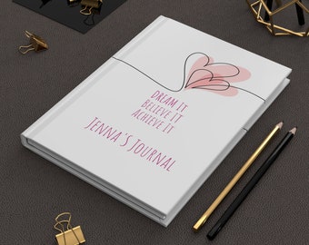 Personalized Hardcover Valentines Journal - Front & Back Personalization