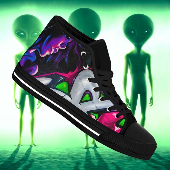 Graffiti Art Herenschoenen Hoge Top Schoenen Festival Kleding - Etsy België