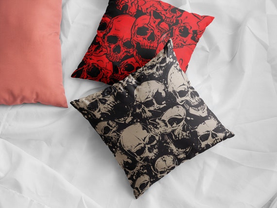 Skull Decor Pillowcase Pillow Covers Skull Goth Decor Witchy 