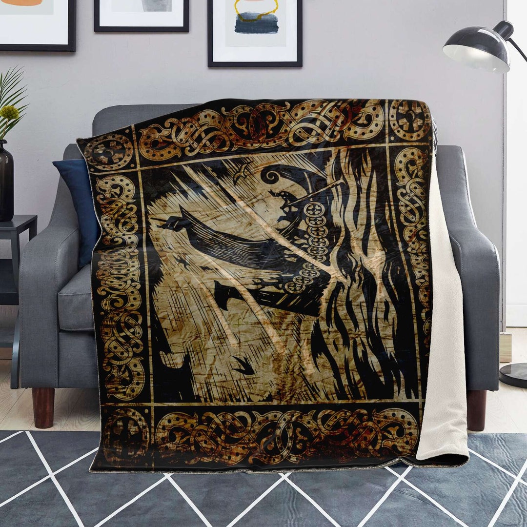 Skull Decor Satanic Decor Handmade Blanket Goth Accessories Goth Decor  Gothic Decor Witchy Decor Picnic Blanket Witchy Gifts Norse Pagan 