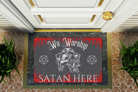 Satanic Decor Halloween Decor Witch Decor Doormat College Dorm