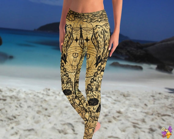 Skull Decor Yoga Pants Witchy Clothing 