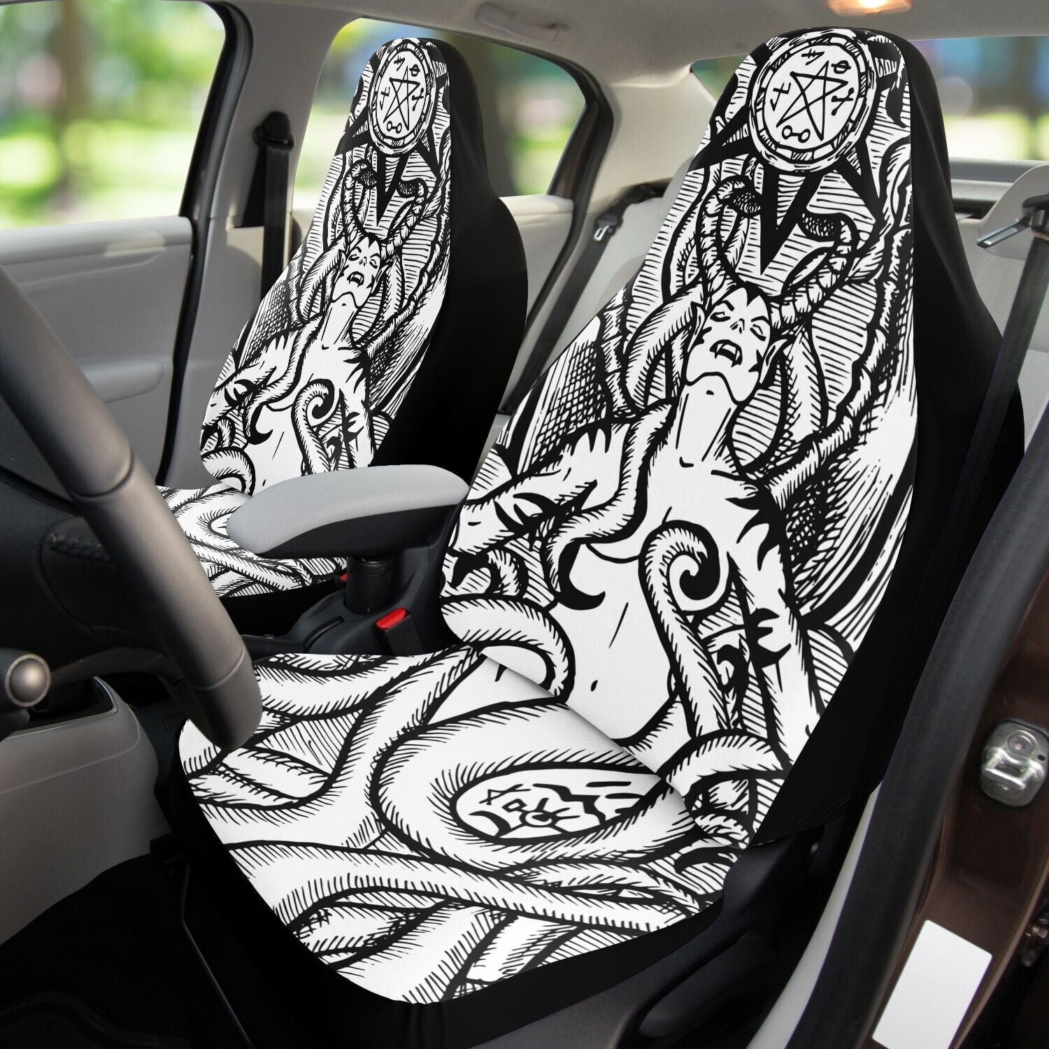Gates Of Hell Gothic  Car Seat Covers – UnhappyBanana