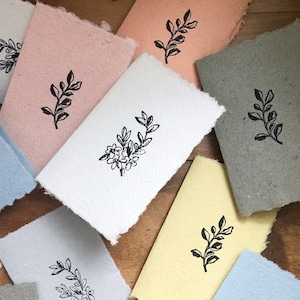 Ensemble de 4 cartes, papier fait main