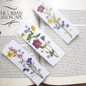 Marque-page fleurs pressées, marque-page en papier fait main