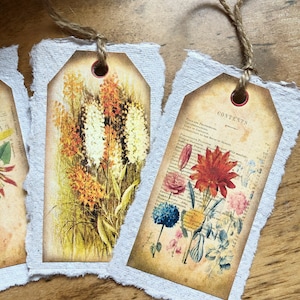 Lot de 4 belles étiquettes cadeaux faites main