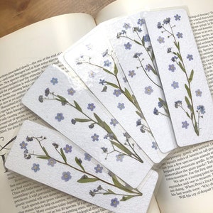 Real forget me nots laminated bookmarks