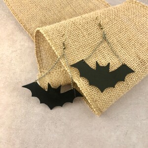 Halloween Earrings, Halloween Bat Earrings, Black Earrings, Leather Dangle Earrings, Black Bat Earrings, Statement Earrings, Party Earrings