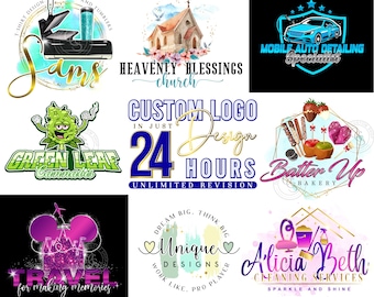 Custom Business Logo Design for Bakery Cleaning Automotive Church | Unique Modern Logo Design Service in 24 Hours