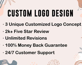 Custom logo design for business, Logo design, photography logo, Instant download, business logo, watercolor logo design, Modern logo