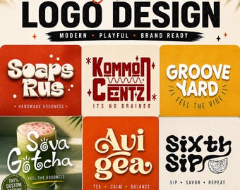I Will Create Custom Logo Design for Business | Bubbly Bold Playful Logo | Modern Cute Brand Identity | Professional Logo Service