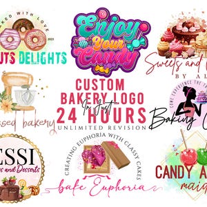 Custom Bakery Logo Design | Mixer & Cake Logo | Dessert Logo for Baking Business | Sweet Treats And Cupcake Logo | Branding Gift Idea