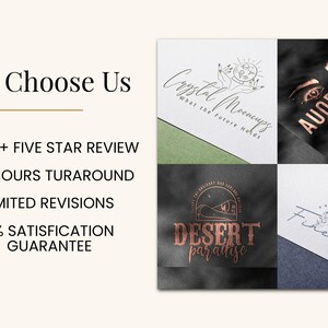May include: A promotional graphic titled Why Choose Us featuring four distinct logo designs. The text lists 2.5K+ FIVE STAR REVIEW, 24 HOURS TURAROUND, UNLIMITED REVISIONS, and 100% SATISFICATION GUARANTEE alongside icons of a star, lightning bolt, and arrows.