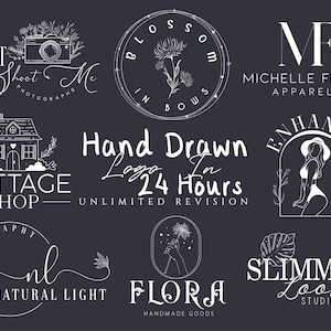 Custom Hand Drawn Logo Design for Business | Minimalist & Monogram Logo | Simple Custom Logo for Branding Personalized Business Gift for Her