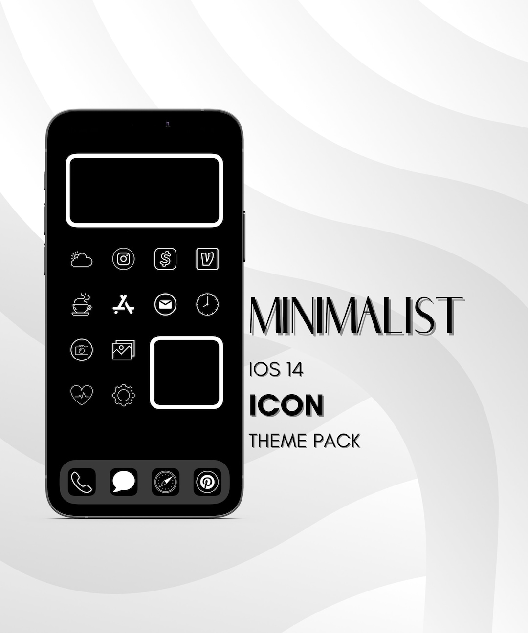 Ios 14 Icons Black Aesthetic Icons Grey and Silver App Icons Ios 14