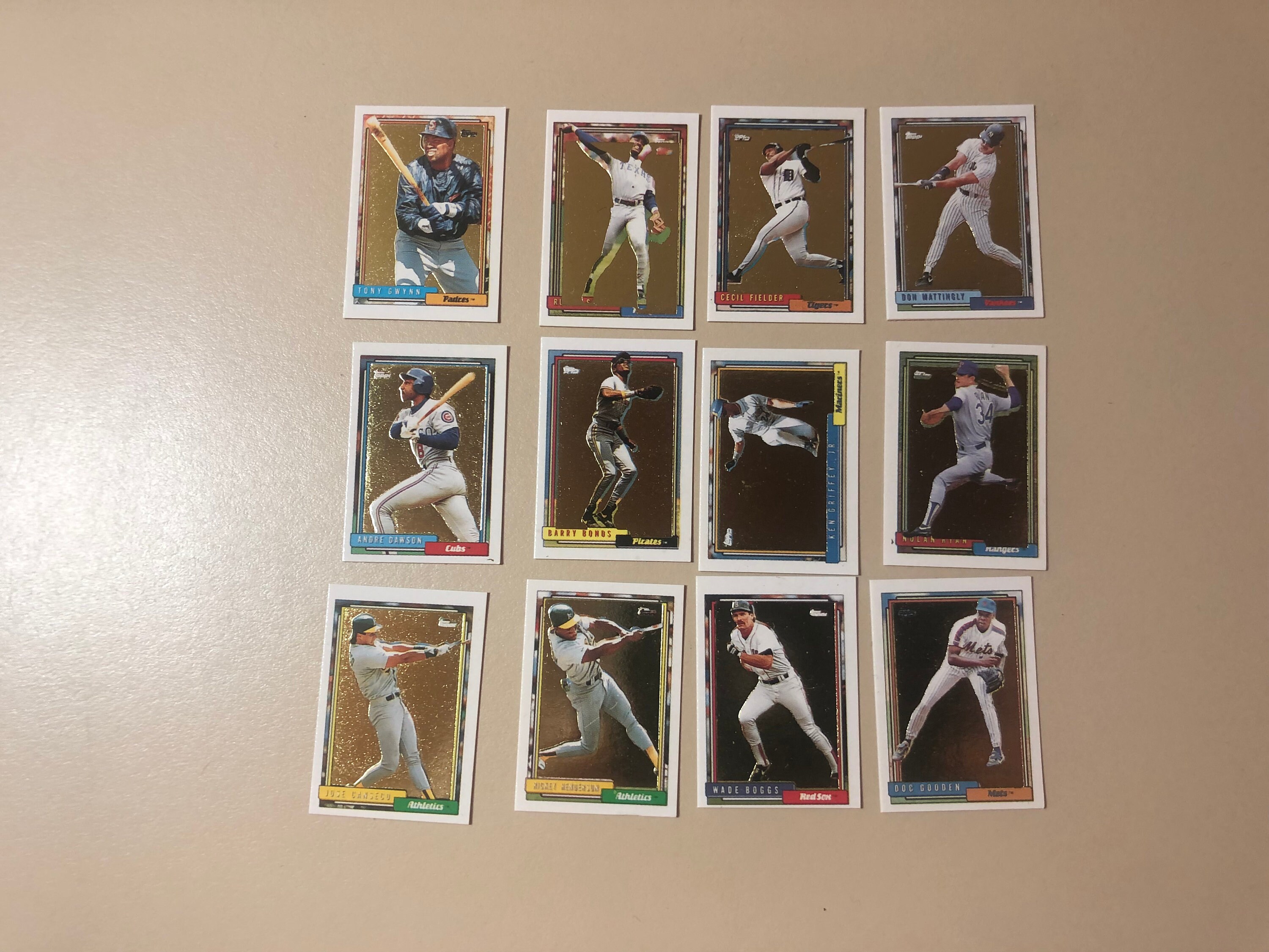 Vintage 1992 Topps Gold Foil Micro Mini Baseball Card Lot 12x - Etsy