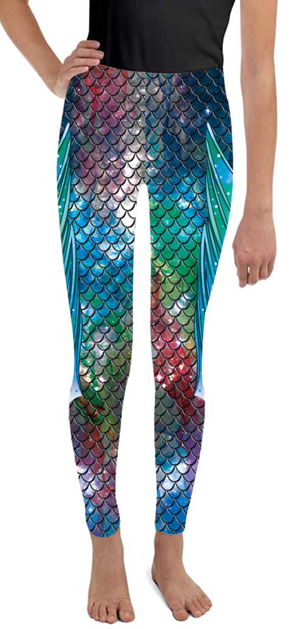 Leggings For Fitness Mermaid Leggings 3d Fish Scale Leggings High Waist Pants For Halloween Dance Party Festival