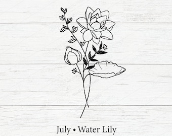 Water Lilies Tattoo Etsy