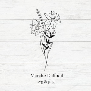 Mês De Nascimento Buquê De Flores Svg, Flor Svg Floral Svg Mês De Nascimento Flor De Nascimento Buquê De Flores Tatuagem De Flores Primavera Svg Png Narciso