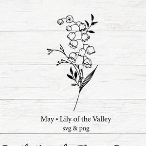 Bouquet de fleurs du mois de naissance Svg, muguet, fleur, Svg floral, fleur du mois de naissance, fleur de naissance, bouquet de fleurs, fleur, tatouage, Svg, PNG