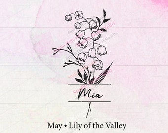 Birth Month Flower Bouquet Frame Svg, Lily of the Valley, Birth Month Flower, Flower Svg, Flower Bouquet, Birth,flower,floral,frame,Svg,Png