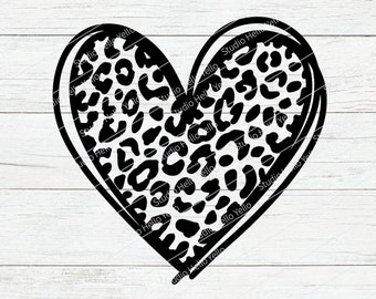 Cute Holiday SVG Small Business Cut File Valentine SVG One Loved Mom Scribble Leopard Heart svg png jpeg dxf