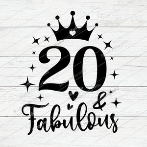 Svg 20e anniversaire, 20e anniversaire, anniversaire svg, 40e anniversaire chemises svg, PNG, DXF, fichier de coupe pour Cricut, Silhouette, Glowforge, cadeau, équipe