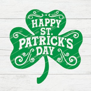 Joyeuse Saint-Patrick, Svg, Shamrock Svg, Saint-Patrick, Saint-Patrick, Saint-Patrick, chemise, décoration, porte-bonheur, Shamrock, Svg, Dxf, PNG