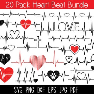 Heart beat svg bundle, Heart beat svg, Heartbeat Svg, Medical Clipart,Stethoscope Health Heart Nurse Paw Cardiogram ekg svg,cut files cricut