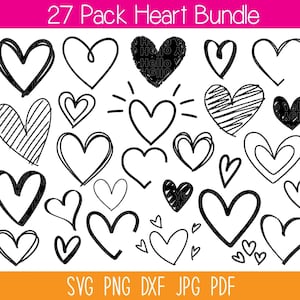 Heart Svg Bundle, Heart Svg, Hand Drawn Heart svg, Open Heart Svg, Doodle Heart Svg, Sketch Heart Svg, Love Svg,Valentine Svg,Cricut,Png,Dxf
