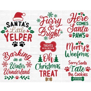 Pies Boże Narodzenie Svg Bundle, Pet Boże Narodzenie Svg, Pies Boże Narodzenie Clipart, Boże Narodzenie Svg, Ozdoba psa, Boże Narodzenie Cyfrowe, Cricut, Sylwetka, DXF, PNG