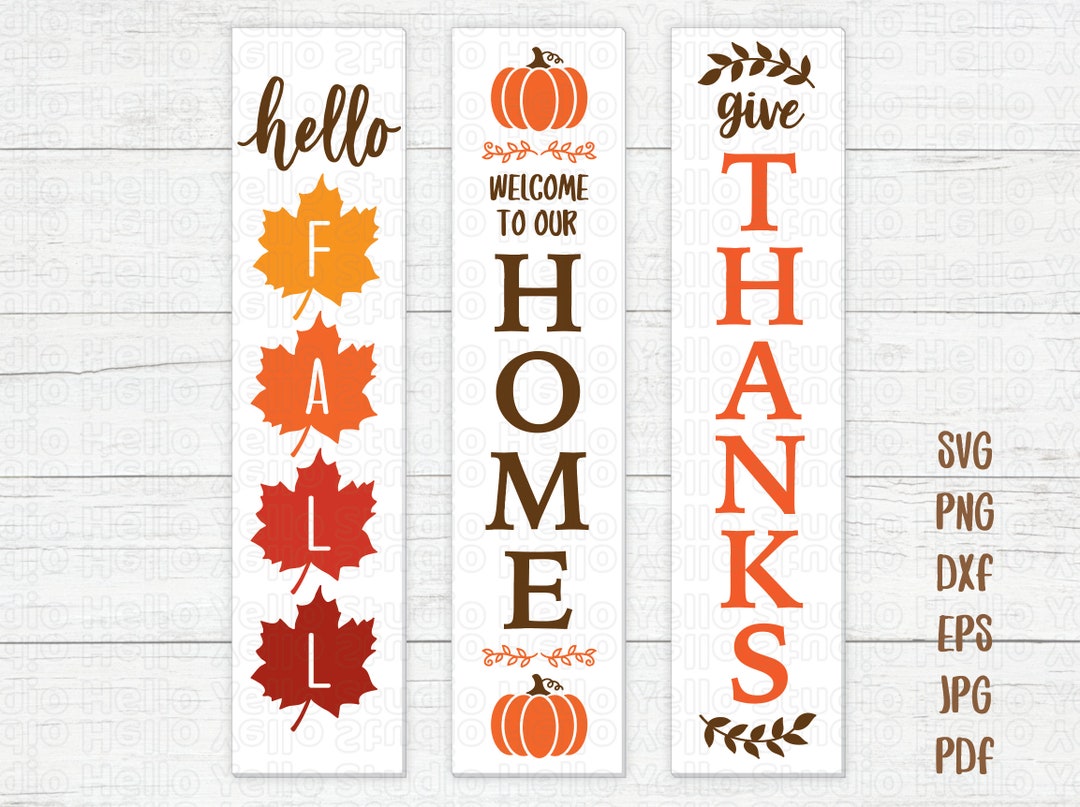 Fall Porch Sign Svg Bundle, Welcome Sign Svg, Halloween Porch Sign Svg ...